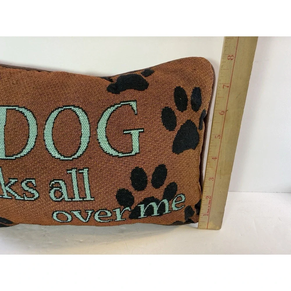 Vintage Tapestry Dog Accent Pillow 